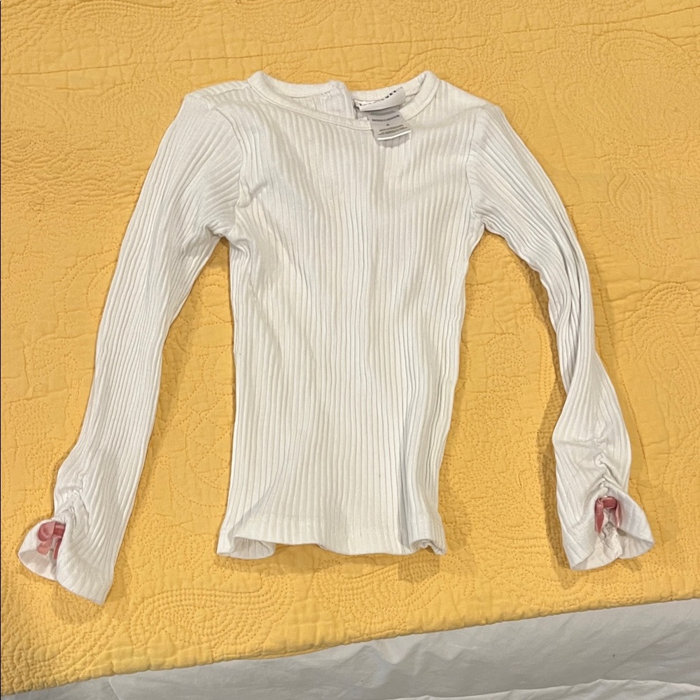 Nicole Miller White Long Sleeve Kids Top